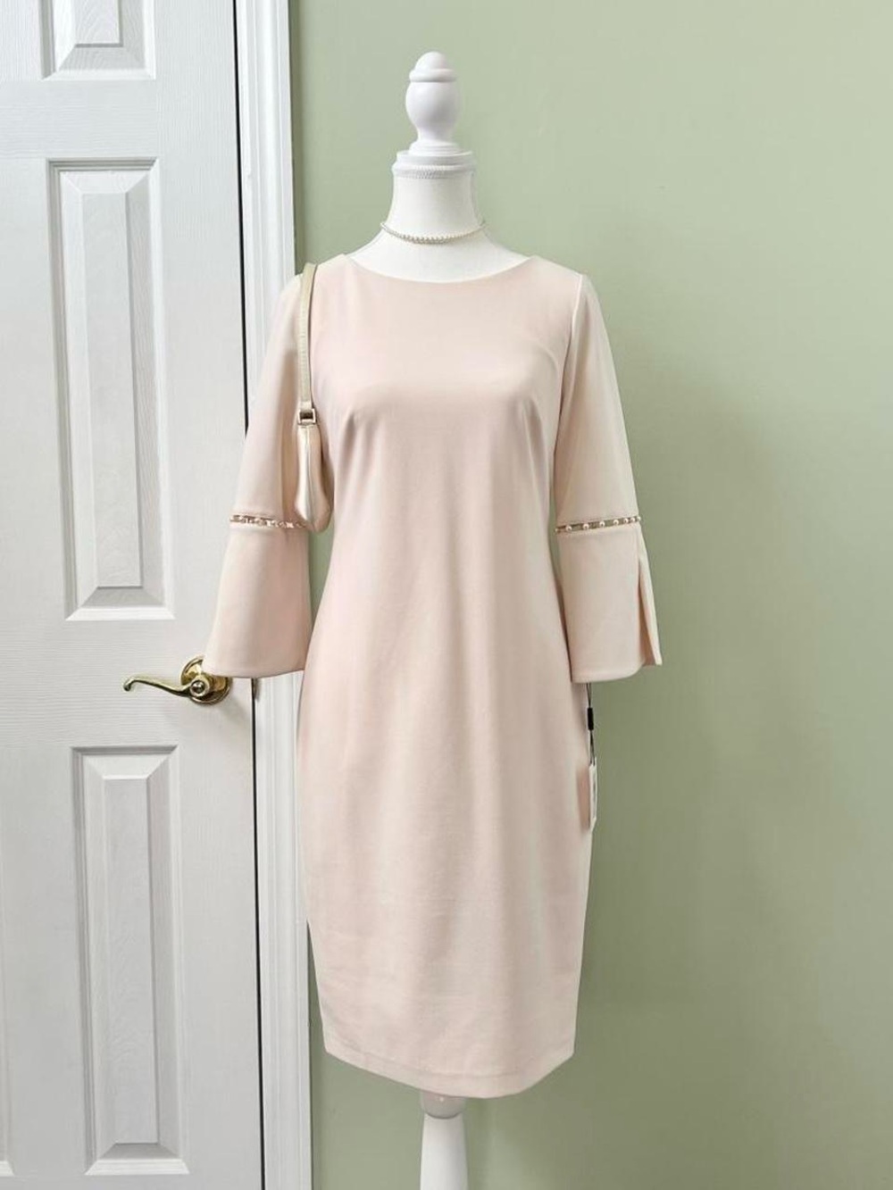 Baby pink pearl dress